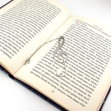 Sol İşareti Nota Müzik Müzisyen Sanatçı Çelik Ayraç Kitap Ayracı Zincirli AY111