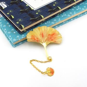 Sonbahar Mabed Ağaç Yaprak Bookmark Metal Ayraç Kitap Ayracı Zincirli AY112