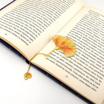Sonbahar Mabed Ağaç Yaprak Bookmark Metal Ayraç Kitap Ayracı Zincirli AY112