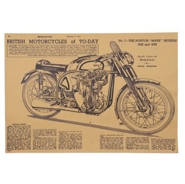 THE FEATHERBED NORTON MOTORSİKLET RETRO KRAFT POSTER AF028