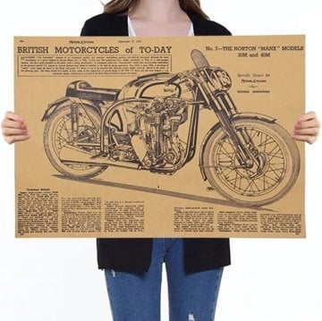 THE FEATHERBED NORTON MOTORSİKLET RETRO KRAFT POSTER AF028