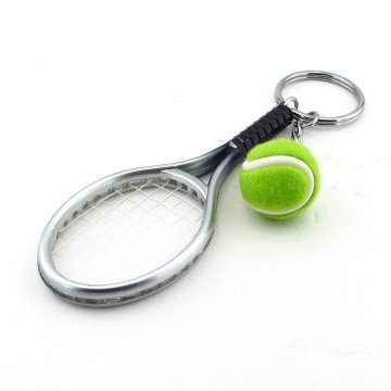 GRİ RENK TENİS RAKETİ VE TOPU  SPOR PVC ANAHTARLIK KC834