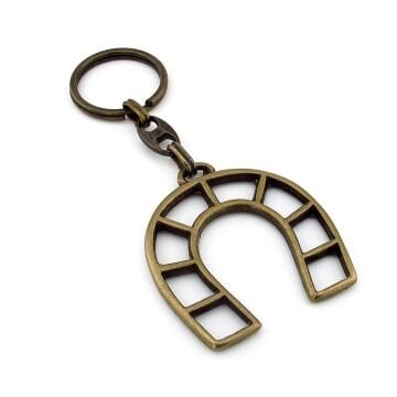 At Nalı Şans Uğur Manifest Talih Simgesi Antik Sarı Eskitme Metal Anahtarlık KY180