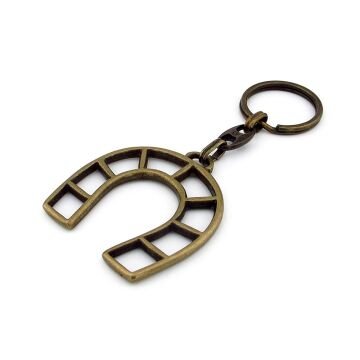 At Nalı Şans Uğur Manifest Talih Simgesi Antik Sarı Eskitme Metal Anahtarlık KY180