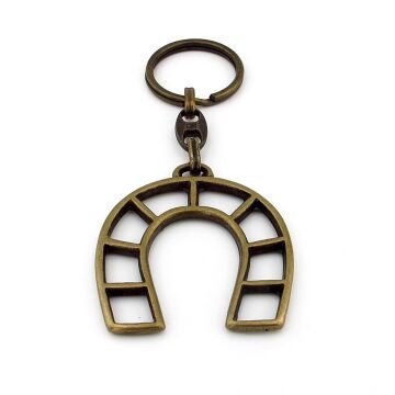 At Nalı Şans Uğur Manifest Talih Simgesi Antik Sarı Eskitme Metal Anahtarlık KY180