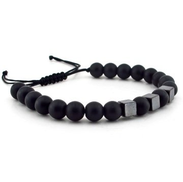 MAT ONİKS HEMATİT ARA TAŞLI DOĞAL TAŞ ERKEK BİLEKLİK BL105