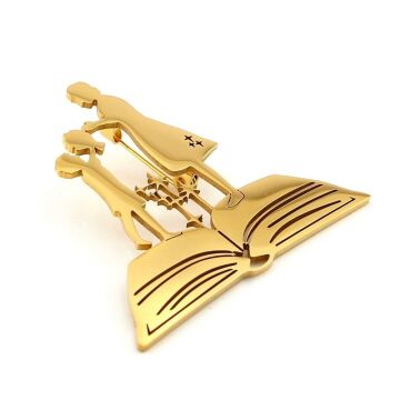 Öğrenci Kitap Okul Öğretmenler Günü Sarı Paslanmaz Çelik Rozet Broş RZ331