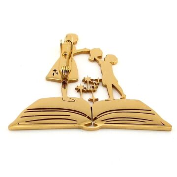 Öğrenci Kitap Okul Öğretmenler Günü Sarı Paslanmaz Çelik Rozet Broş RZ331