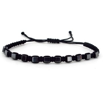 KARE KESİM HEMATİT DOĞAL TAŞ AYARLANABİLİR ERKEK BİLEKLİK BL108