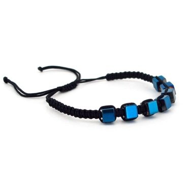 KARE KESİM MAVİ HEMATİT DOĞAL TAŞ ERKEK BİLEKLİK BL109