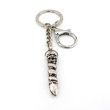 Koruyucu Ejder Amulet Güç Simgesi Antik Eskitme Metal Anahtarlık KY185