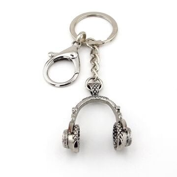 Headphone Müzik Kulaküstü Kulaklık Şeklinde Metal Anahtarlık KY186