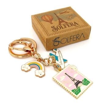 Paris Eyfel Kulesi Uçak Bulut Seyahat Fransa Çanta Süsü Charm Anahtarlık KY188