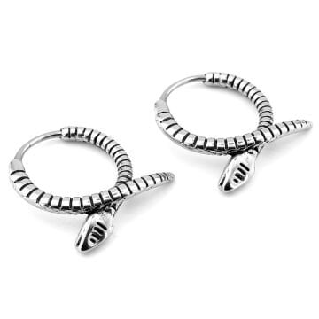 Yılan Şeklinde Sarmal Paslanmaz Çelik Unisex Halka Kadın Erkek Küpe ER224