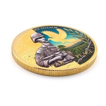 Savaş ve Barış Hayat ve Ölüm Zeytin Ağacı Anma Koleksiyon Metal Hatıra Parası CP002