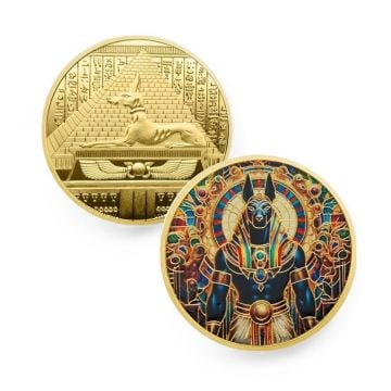Anubis Antik Mısır Koruyucu Mitoloji Yazı Tura Koleksiyon Metal Şans Hatıra Parası CP004
