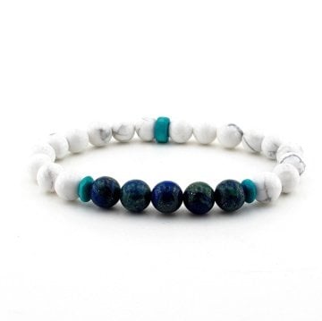 BEYAZ HAVLİT ve AZURİT TAŞI ERKEK BİLEKLİK B520