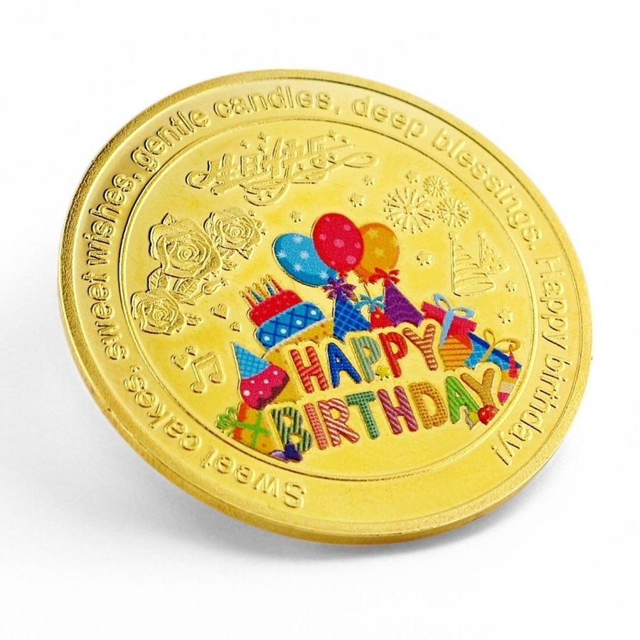 Happy Birthday Doğum Günü Şans Yazı Tura Anı Koleksiyon Metal Hatıra Parası CP013