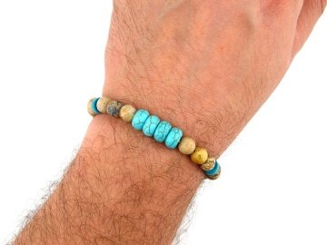 JASPER FİRUZE TURKUAZ TAŞI ERKEK BİLEKLİK B526