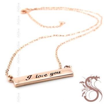 Solfera ROSE I LOVE YOU YAZI KOLYE SEVGİLİ K180