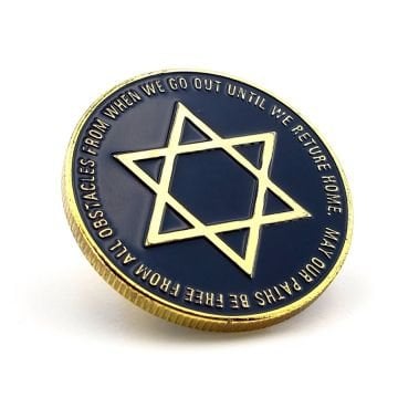Altı Köşeli Davut Yıldızı Yazı Tura Sikke Metal Hatıra Şans Parası Coin CP016
