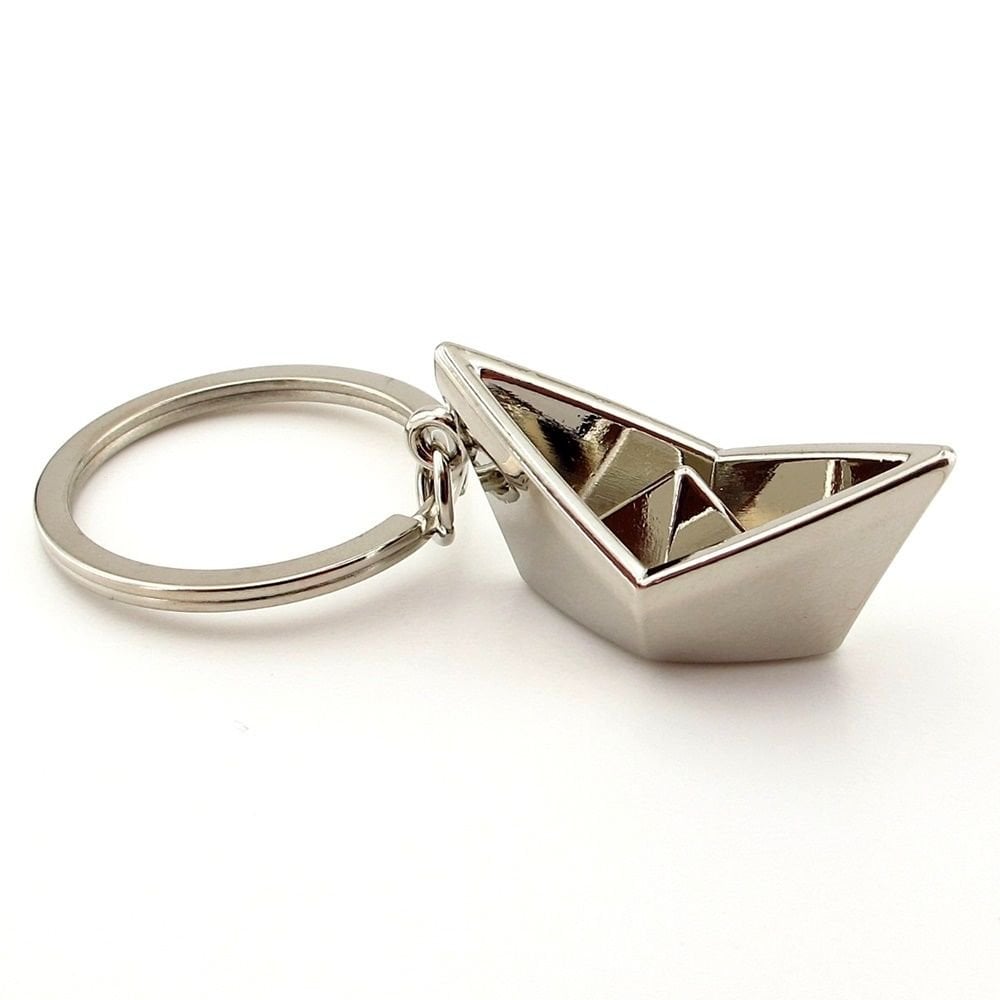 Kağıttan Gemi Kayık Şekilli Origami Tekne Metal Anahtarlık KC053