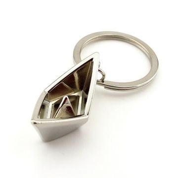 Kağıttan Gemi Kayık Şekilli Origami Tekne Metal Anahtarlık KC053