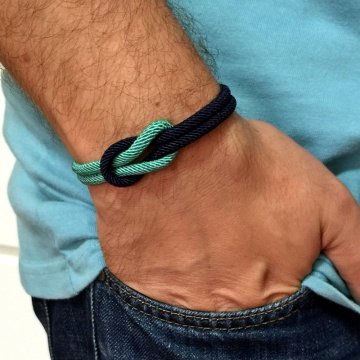 TURKUAZ ALAÇATI DÜĞÜMÜ ERKEK BİLEKLİK BT132