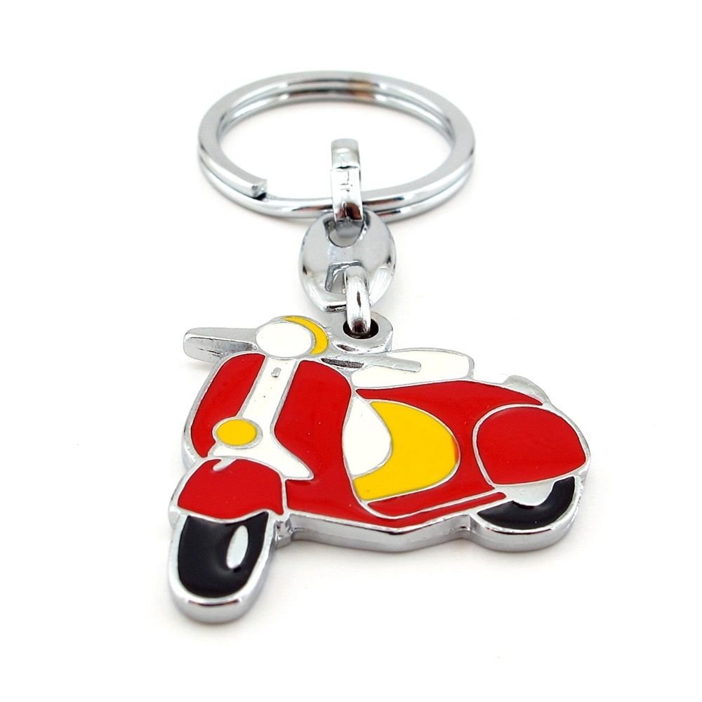 Sarı Kırmızı Vespa Motor Scooter İtaly Metal Anahtarlık KC066